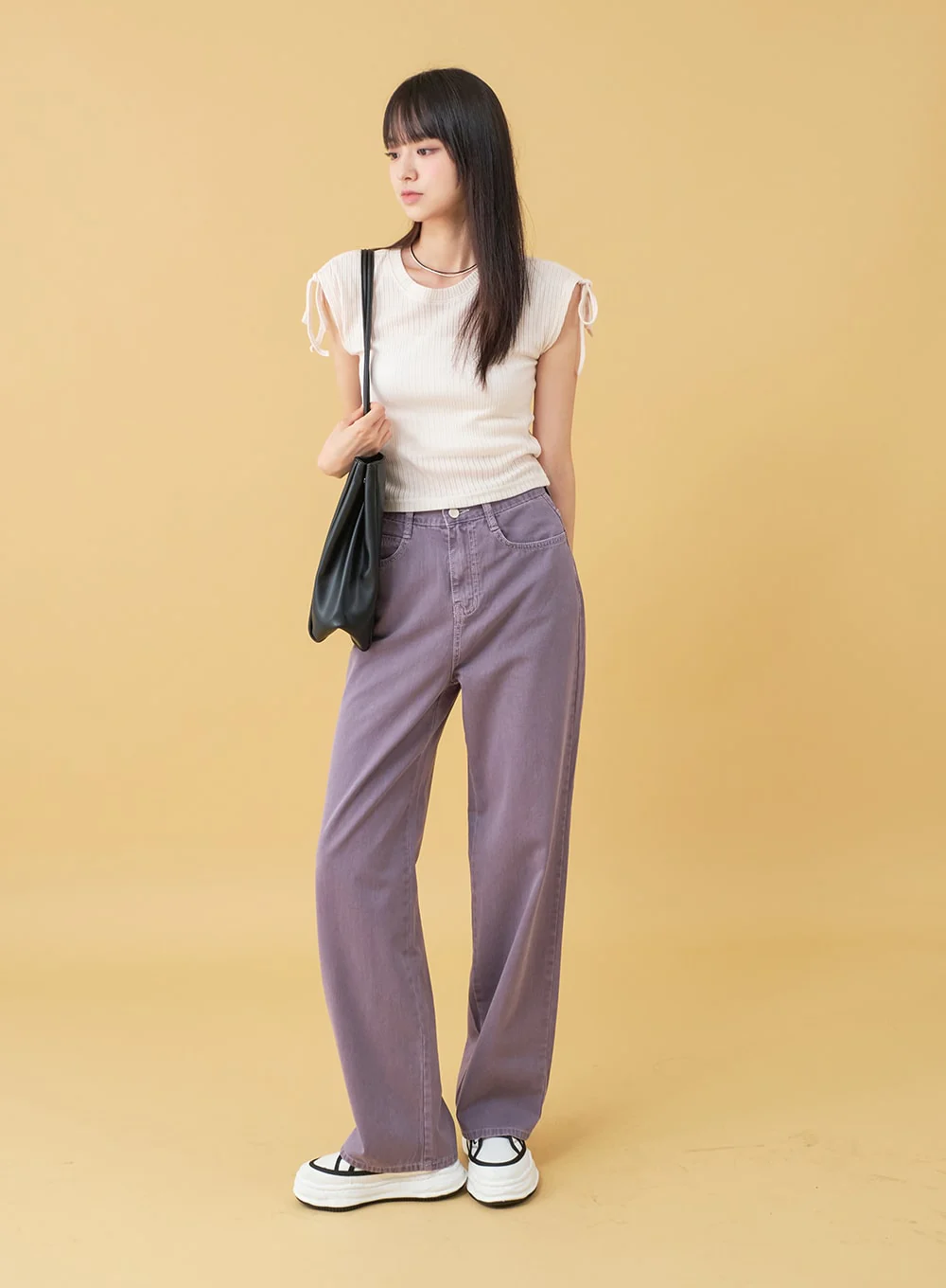 Long Cotton Colored Wide Pants OU15 - Image 10