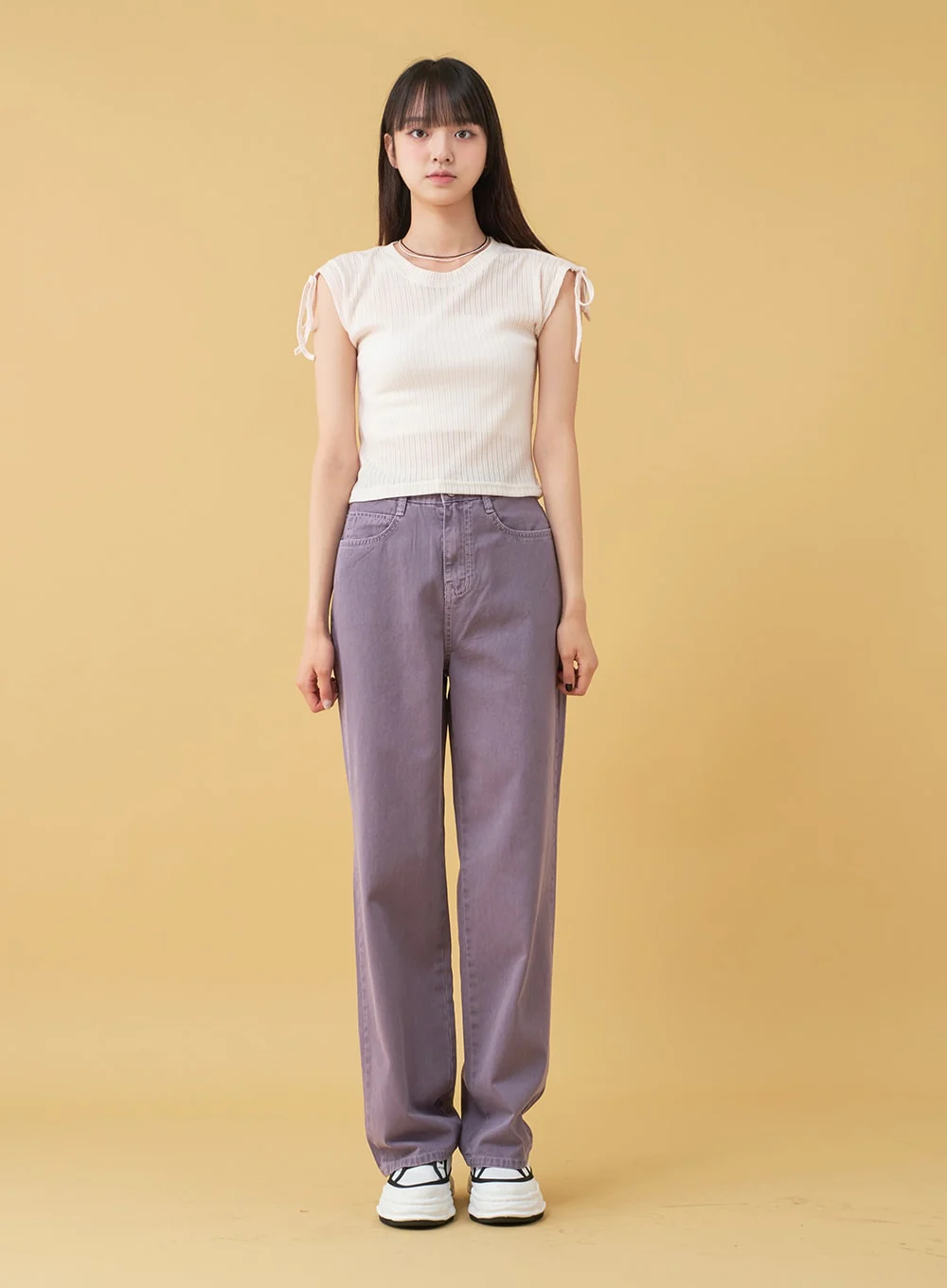 Long Cotton Colored Wide Pants OU15 - Image 11