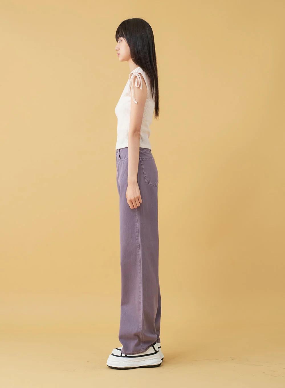 Long Cotton Colored Wide Pants OU15 - Image 12