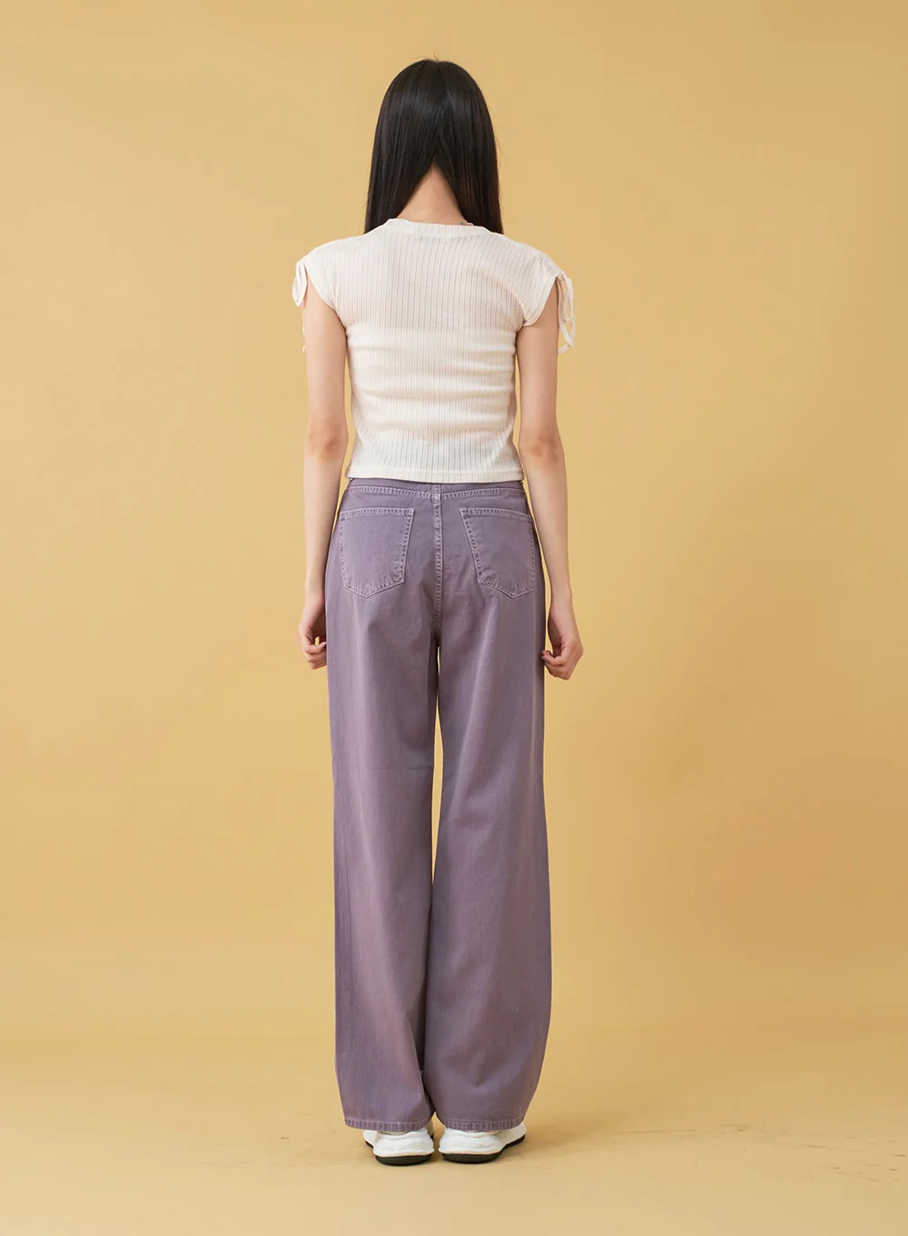 Long Cotton Colored Wide Pants OU15 - Image 13