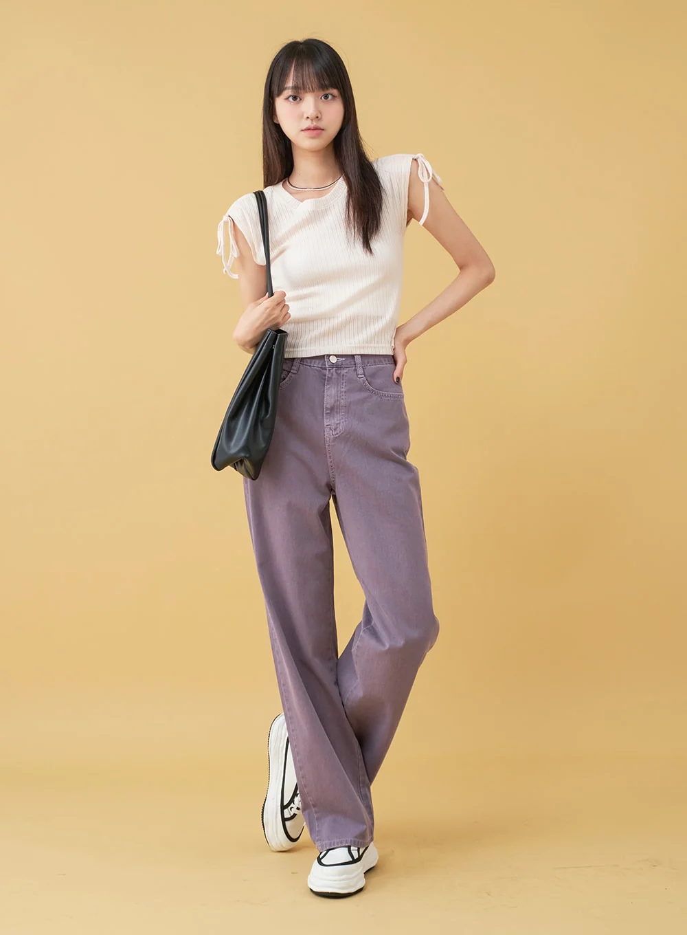 Long Cotton Colored Wide Pants OU15 - Image 18