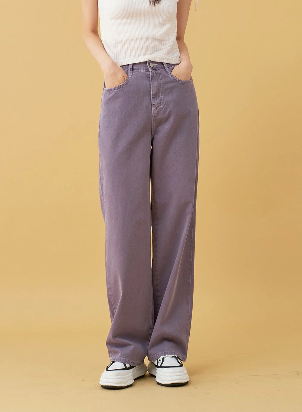 Long Cotton Colored Wide Pants OU15 - Image 20