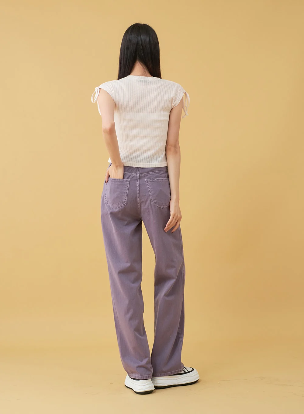 Long Cotton Colored Wide Pants OU15 - Image 24