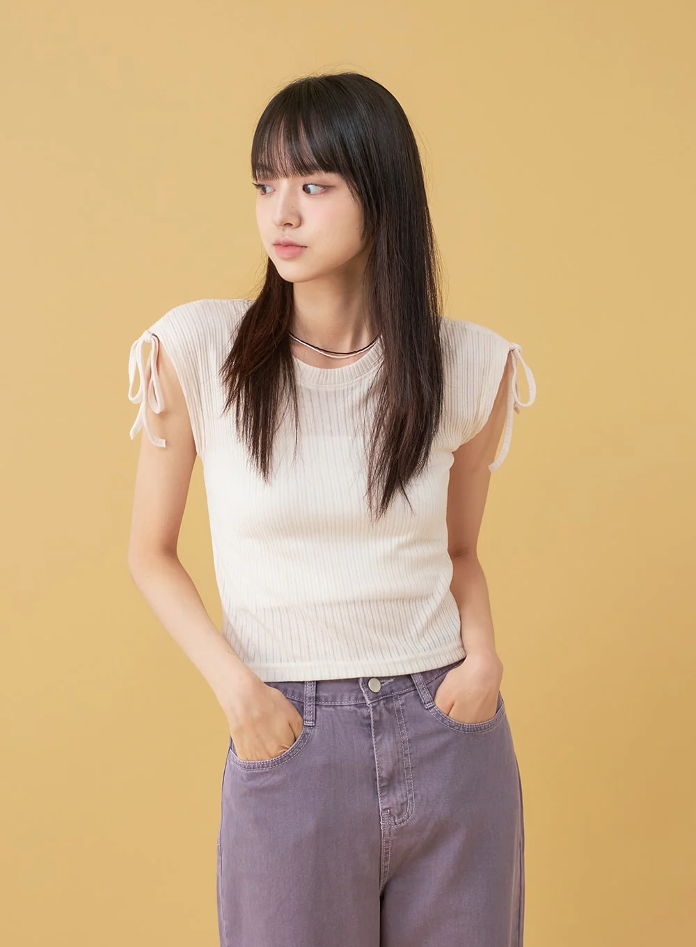 Long Cotton Colored Wide Pants OU15 - Image 25