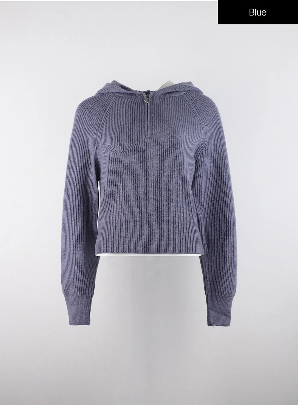 Long Sleeve Solid Zipper Pocket Knit Hoodie OD320 - Image 12