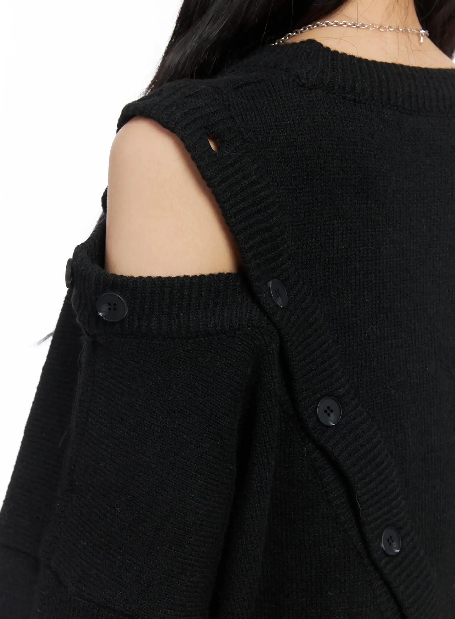 Loose Buttoned Knit Sweater CN528 - Image 6