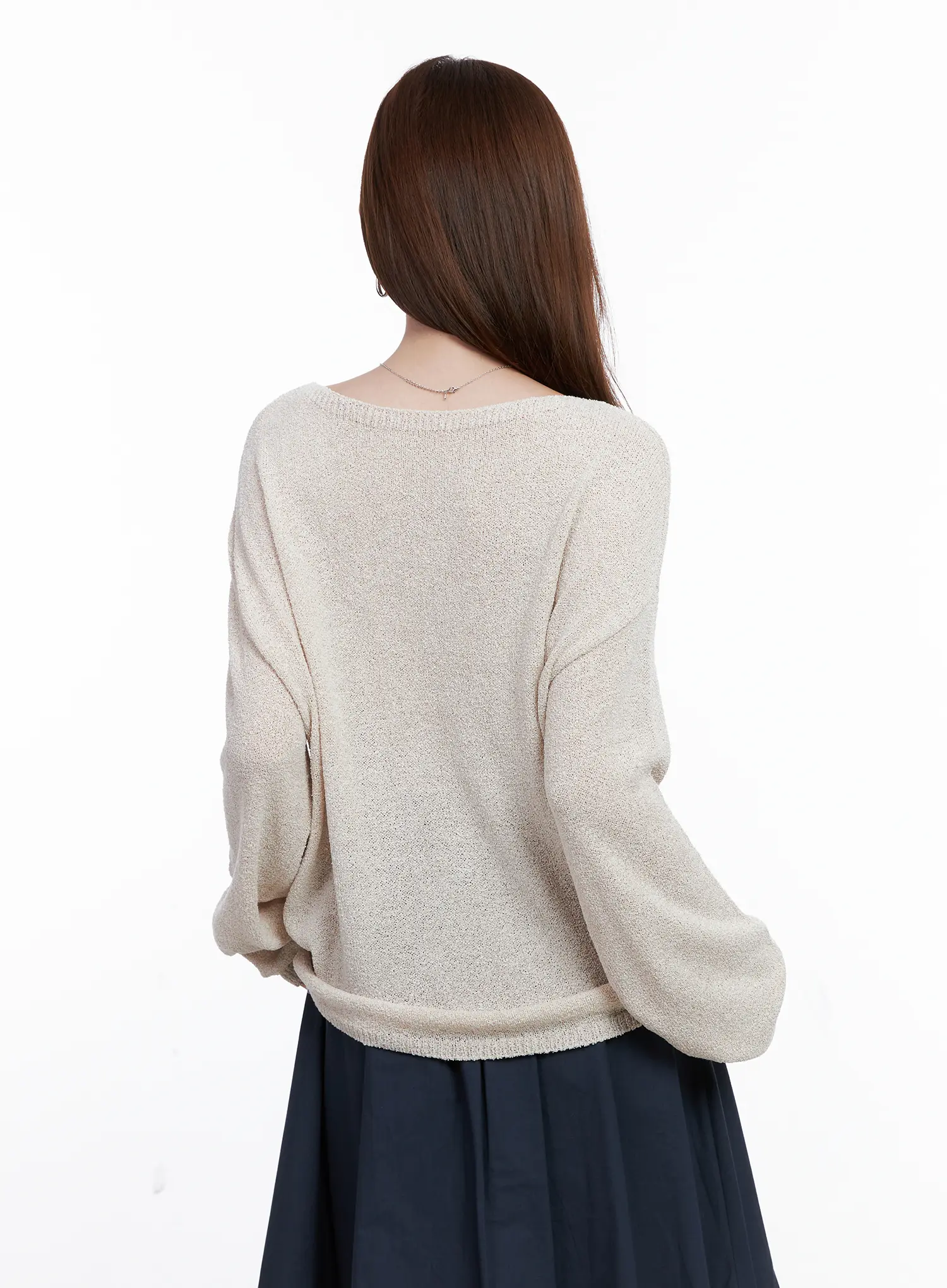 Loose Fit Boat Neck Pullover Knit CG520 - Image 7