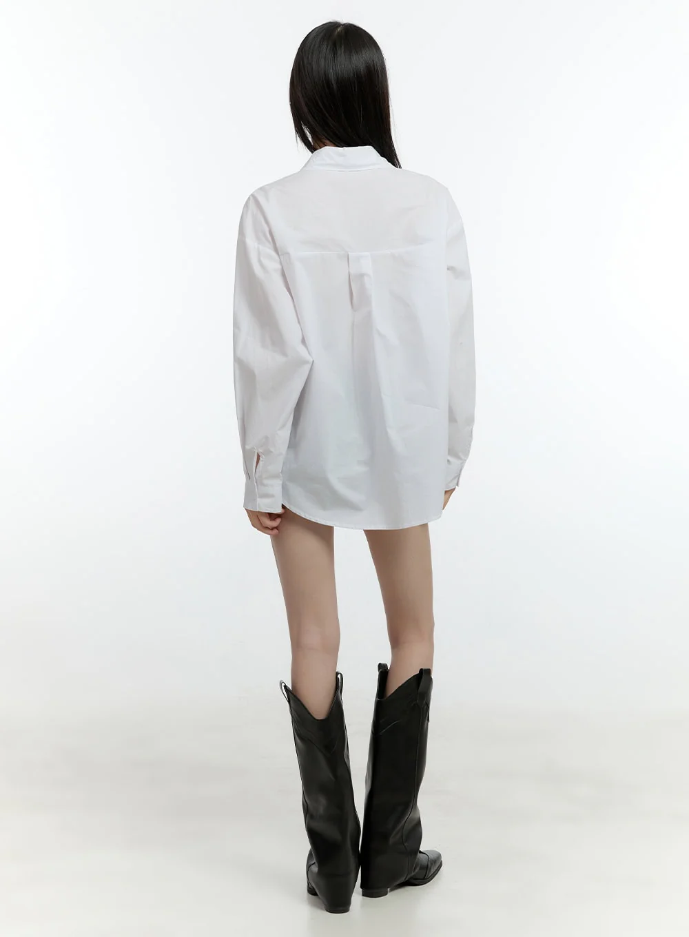 Loose-Fit Collared Button-Up Shirt CF506 - Image 4