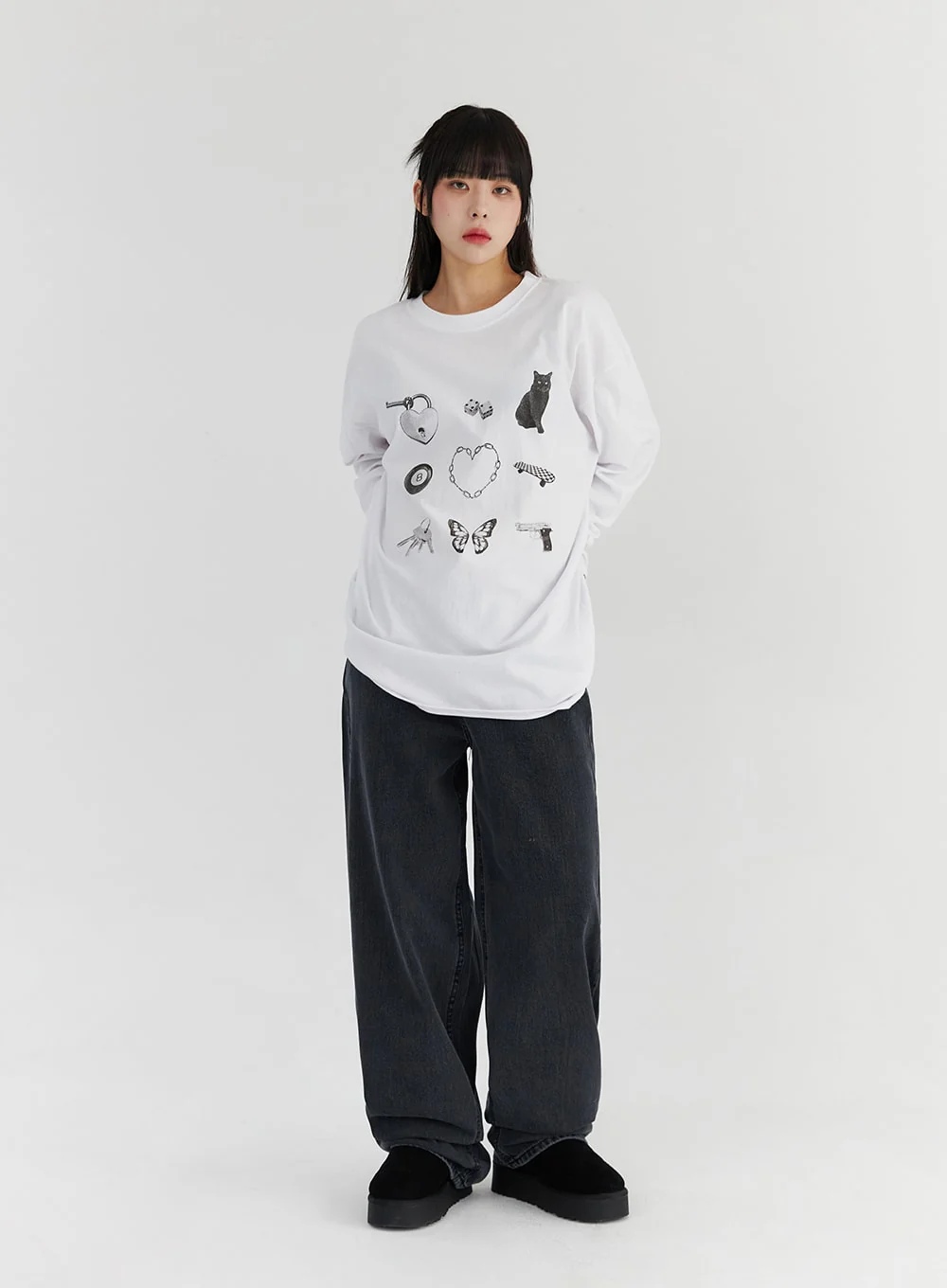 Loose Fit Cute Print Tee CS327 - Image 3