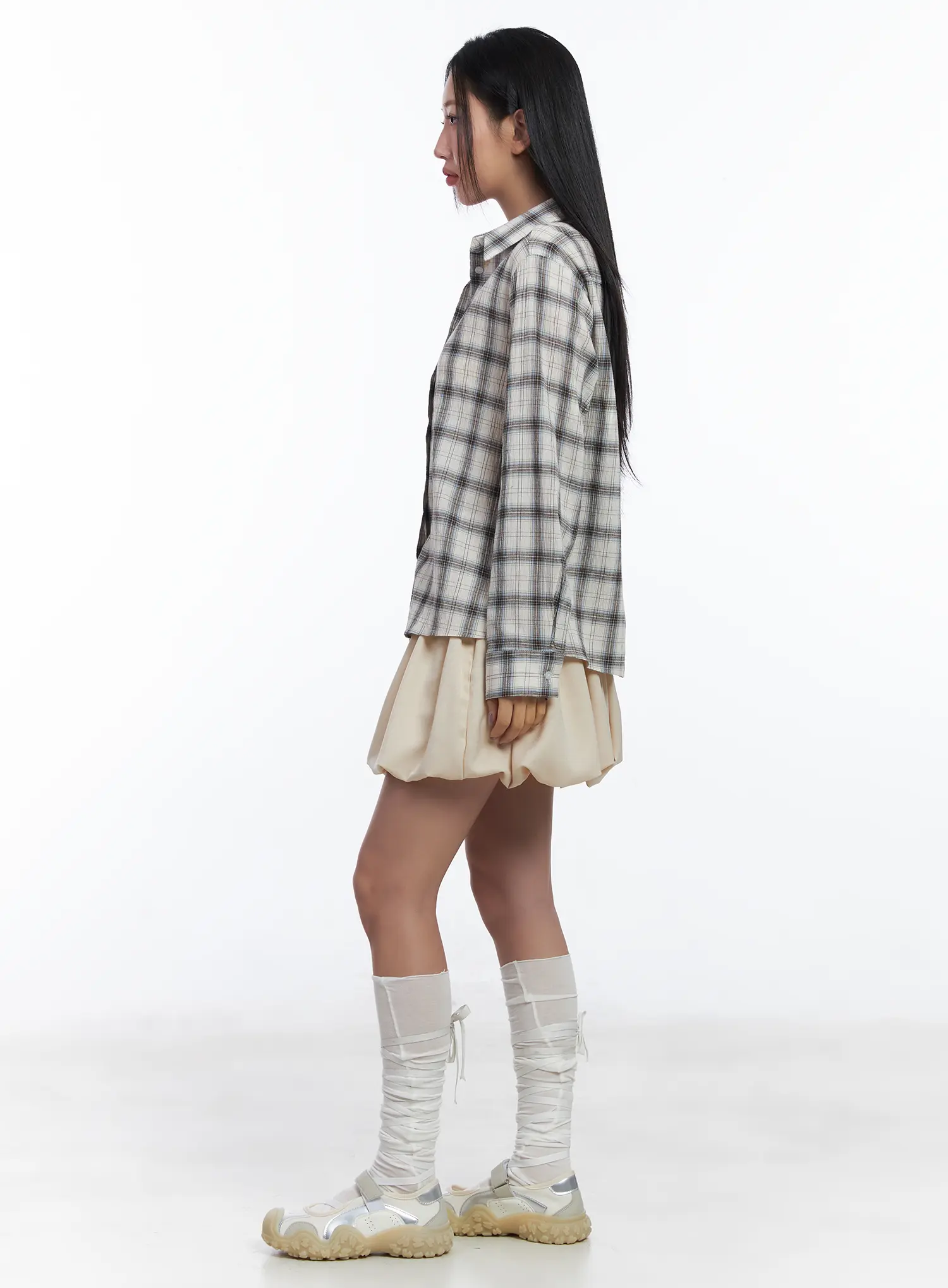 Loose-Fit Plaid Shirt CJ530 - Image 4