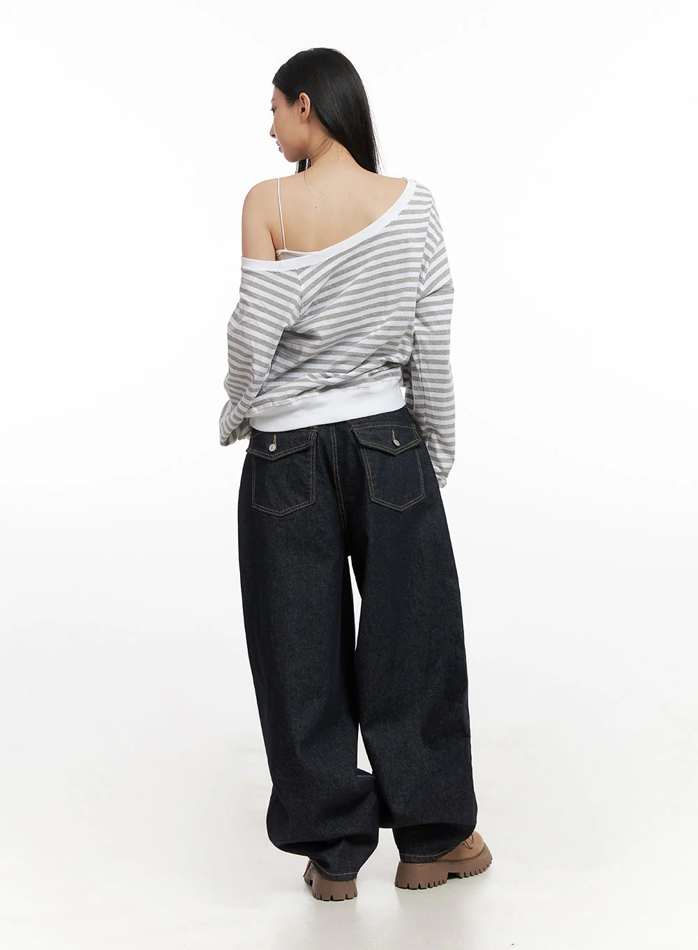 Loose-Fit Striped Drop-Shoulder Top CN426 - Image 5