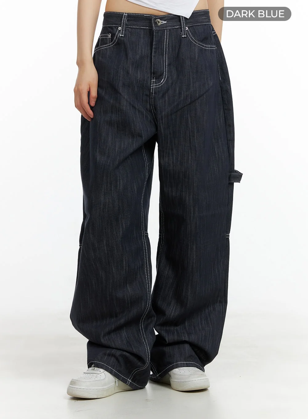 Low-Rise Strap Baggy Jeans CY414 - Image 11