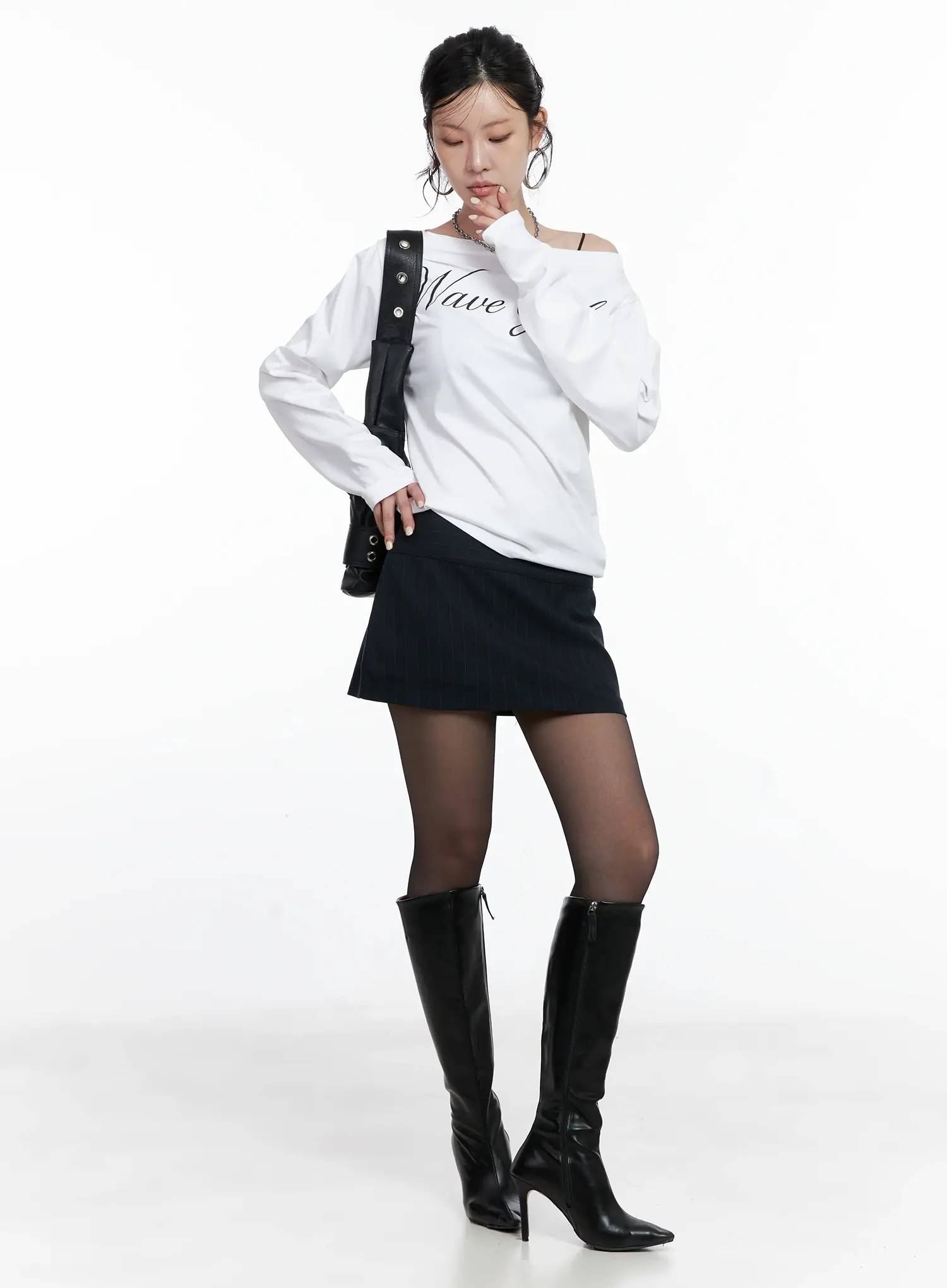 Low-Rise Striped Mini Skirt CS512 - Image 3