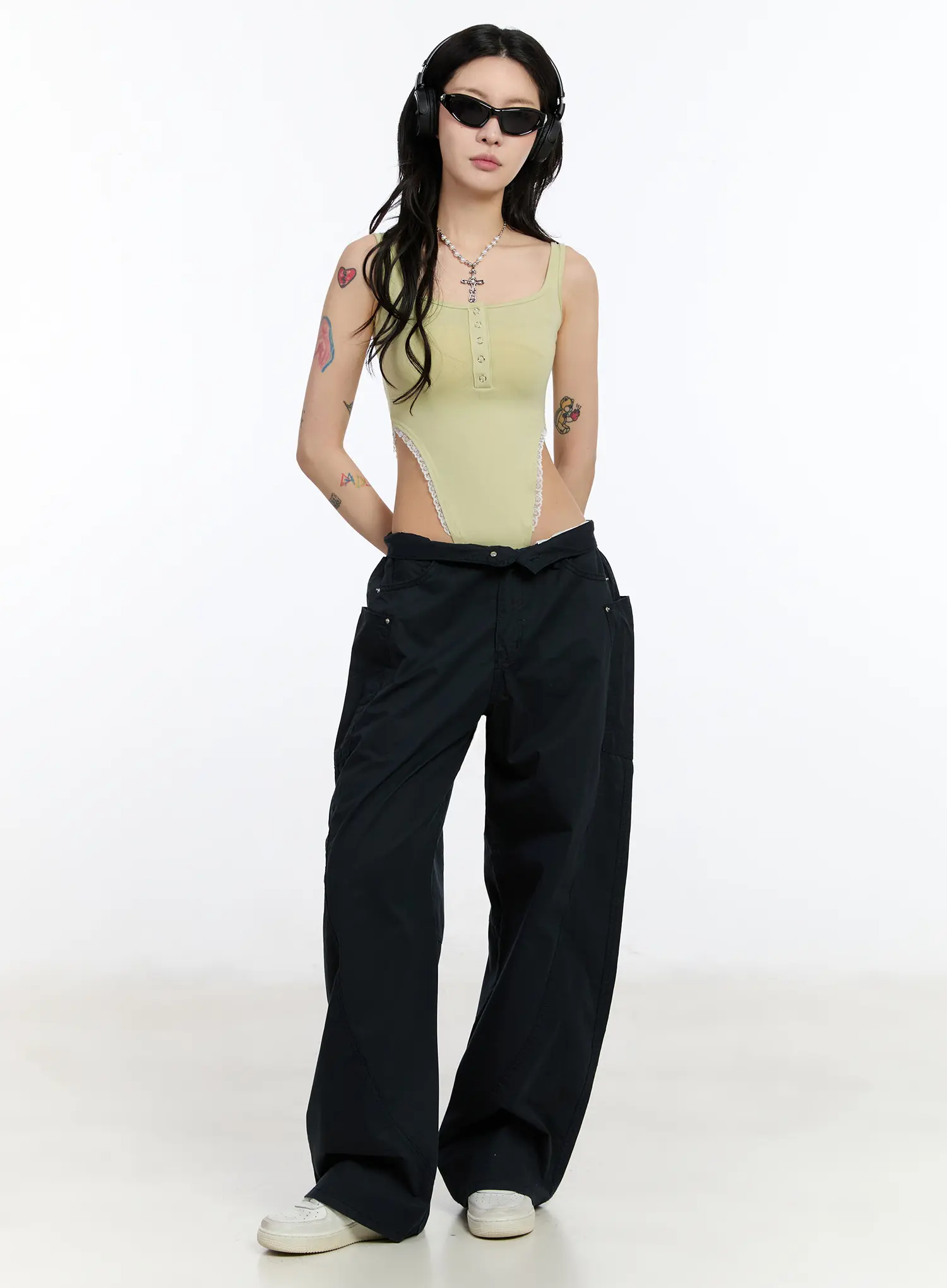 Low-Rise Wide Cotton Pants CA507 - Image 2