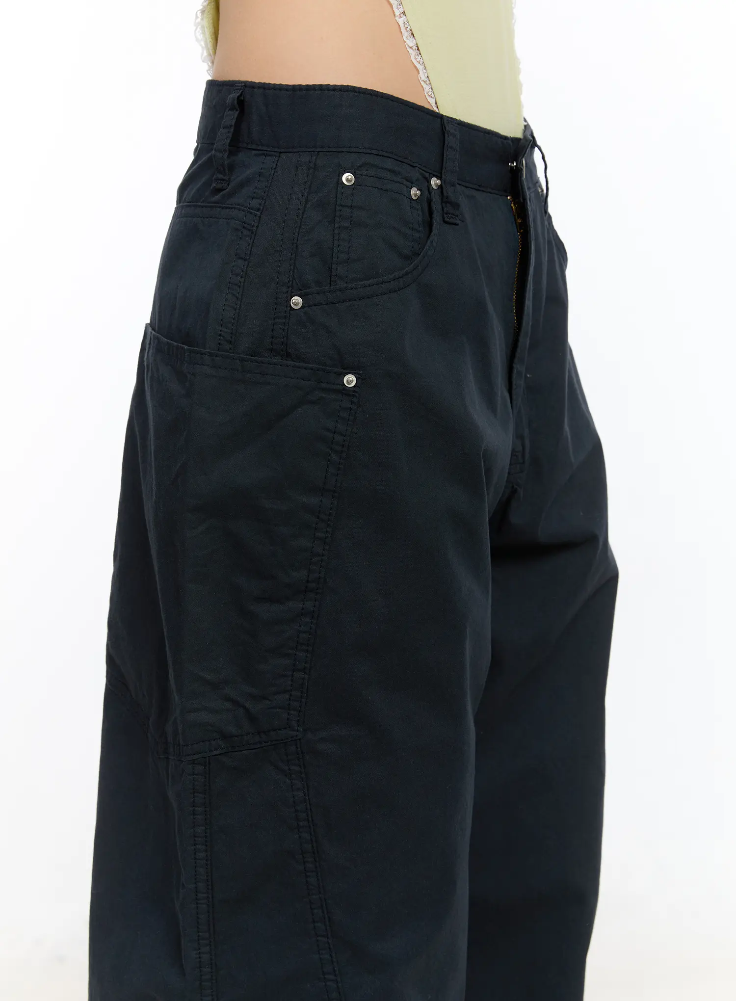 Low-Rise Wide Cotton Pants CA507 - Image 3