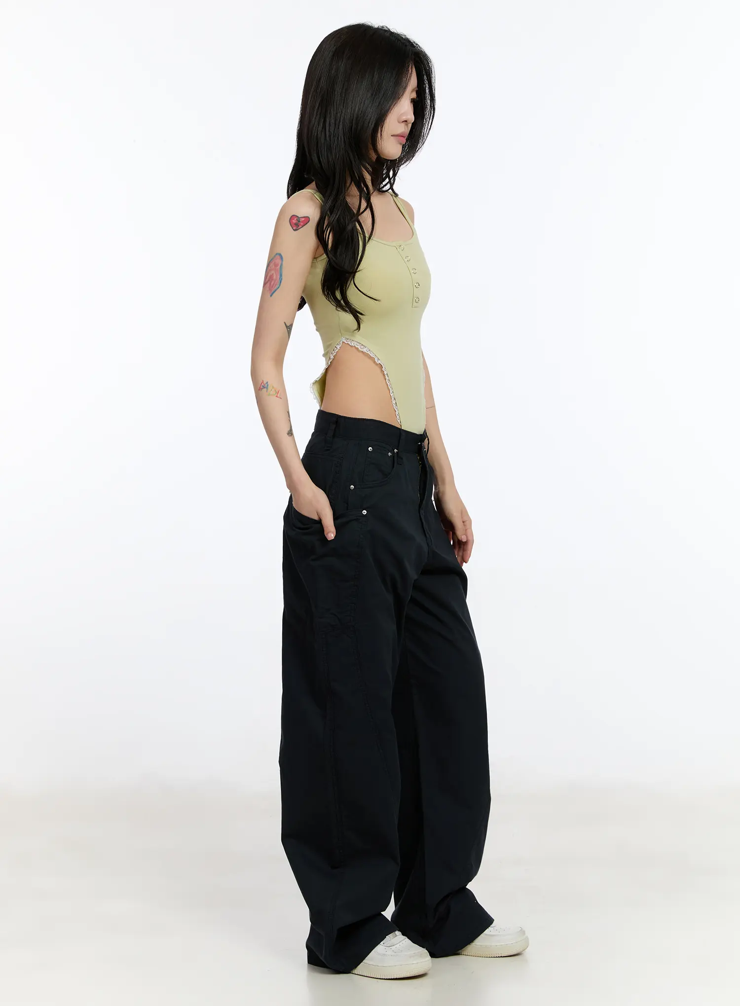 Low-Rise Wide Cotton Pants CA507 - Image 6