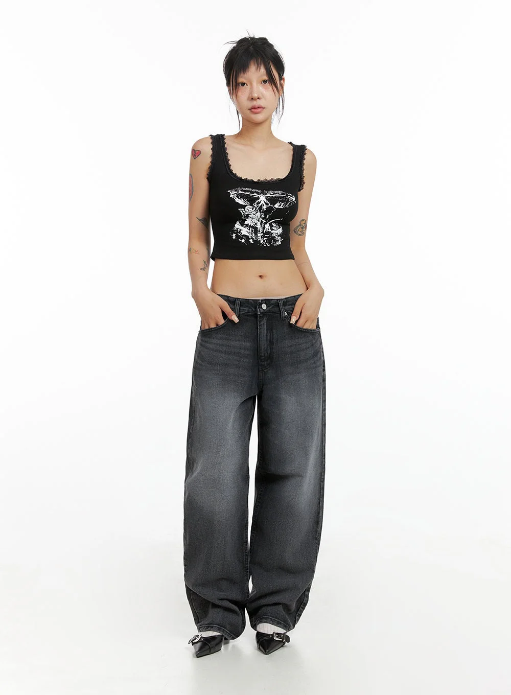 Low Rise Wide Leg Jeans CL415 - Image 2