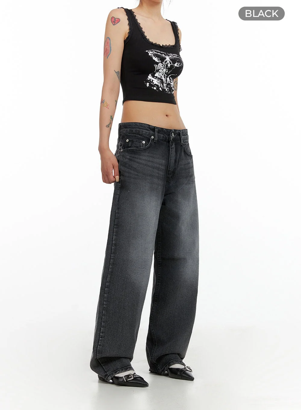 Low Rise Wide Leg Jeans CL415 - Image 7
