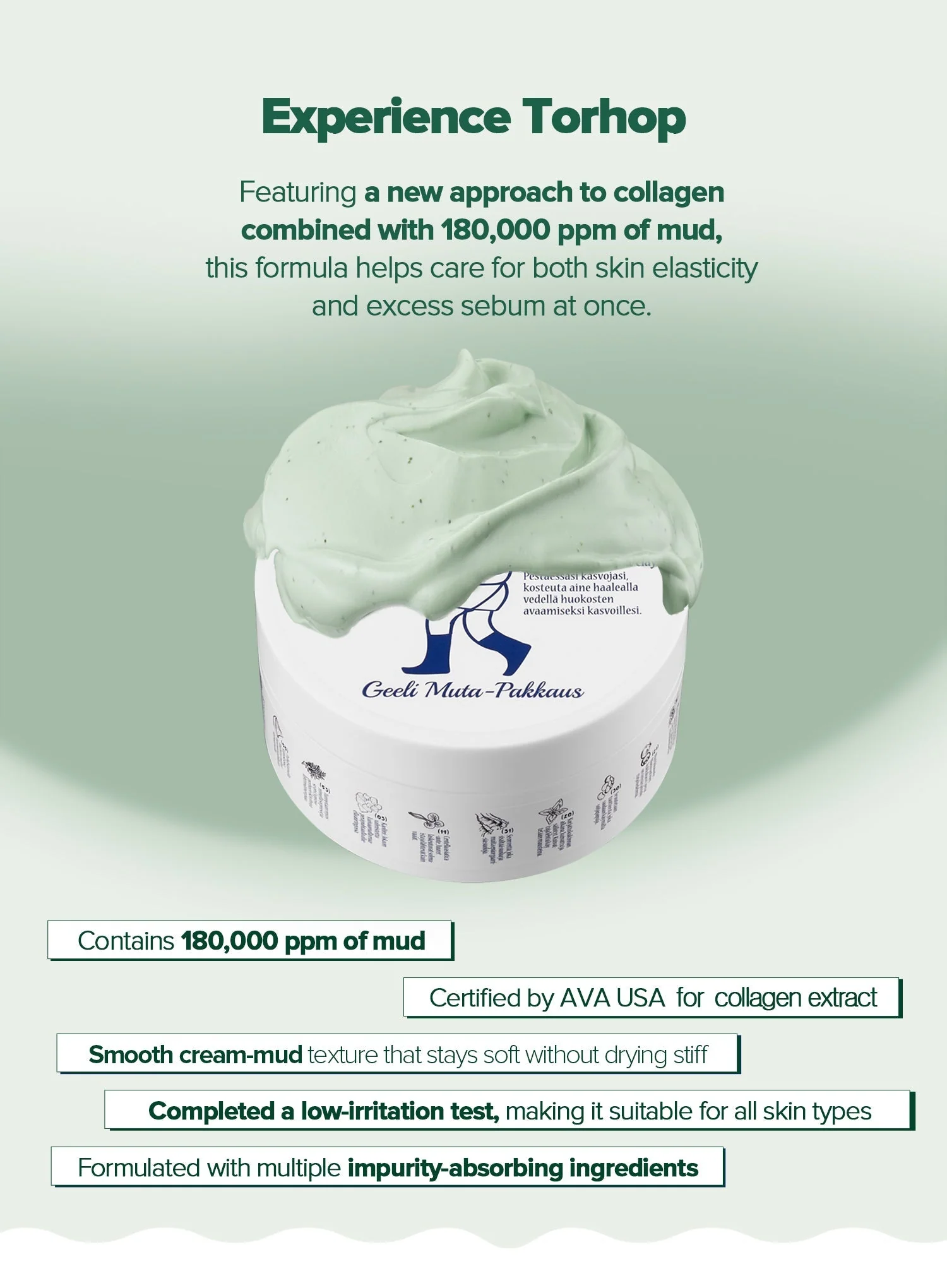 Loyly Green-Mud Collagen Mask (150g) - Image 3