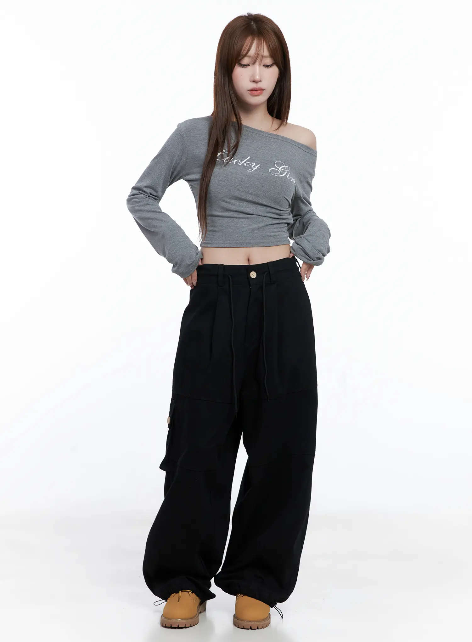 Lucky Girl One-Shoulder Long Sleeve Top CG529 - Image 2