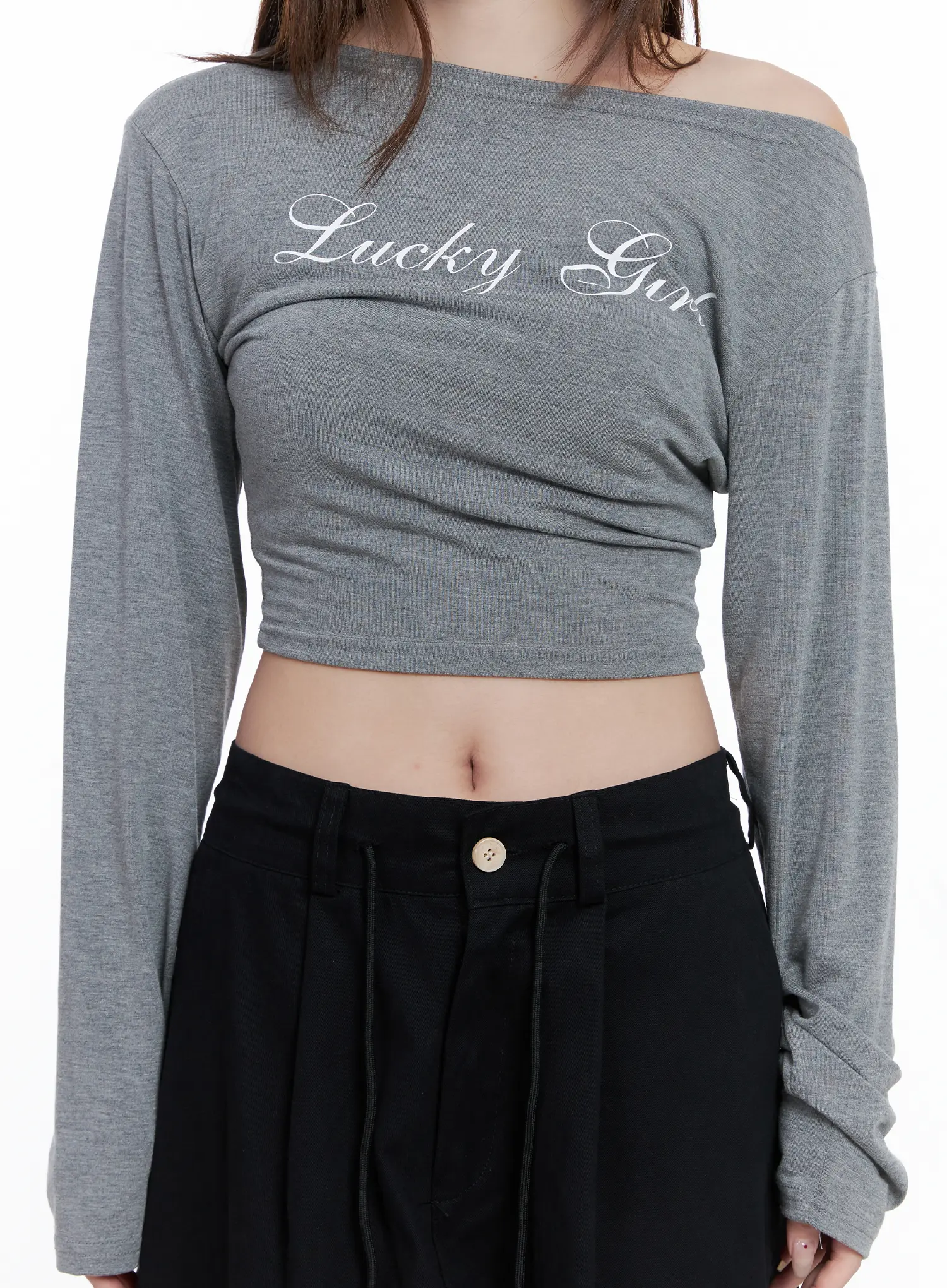 Lucky Girl One-Shoulder Long Sleeve Top CG529 - Image 3