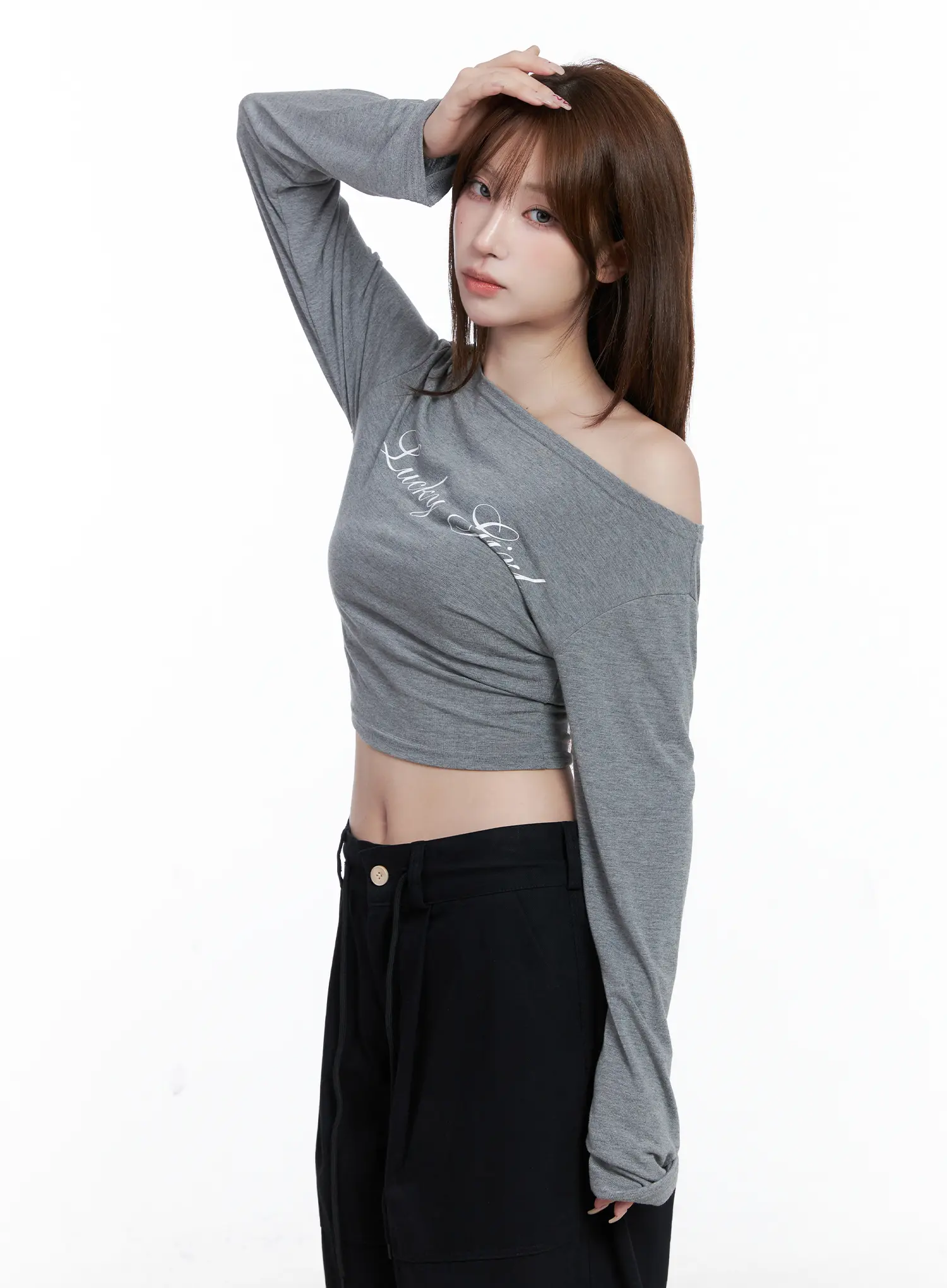 Lucky Girl One-Shoulder Long Sleeve Top CG529 - Image 5