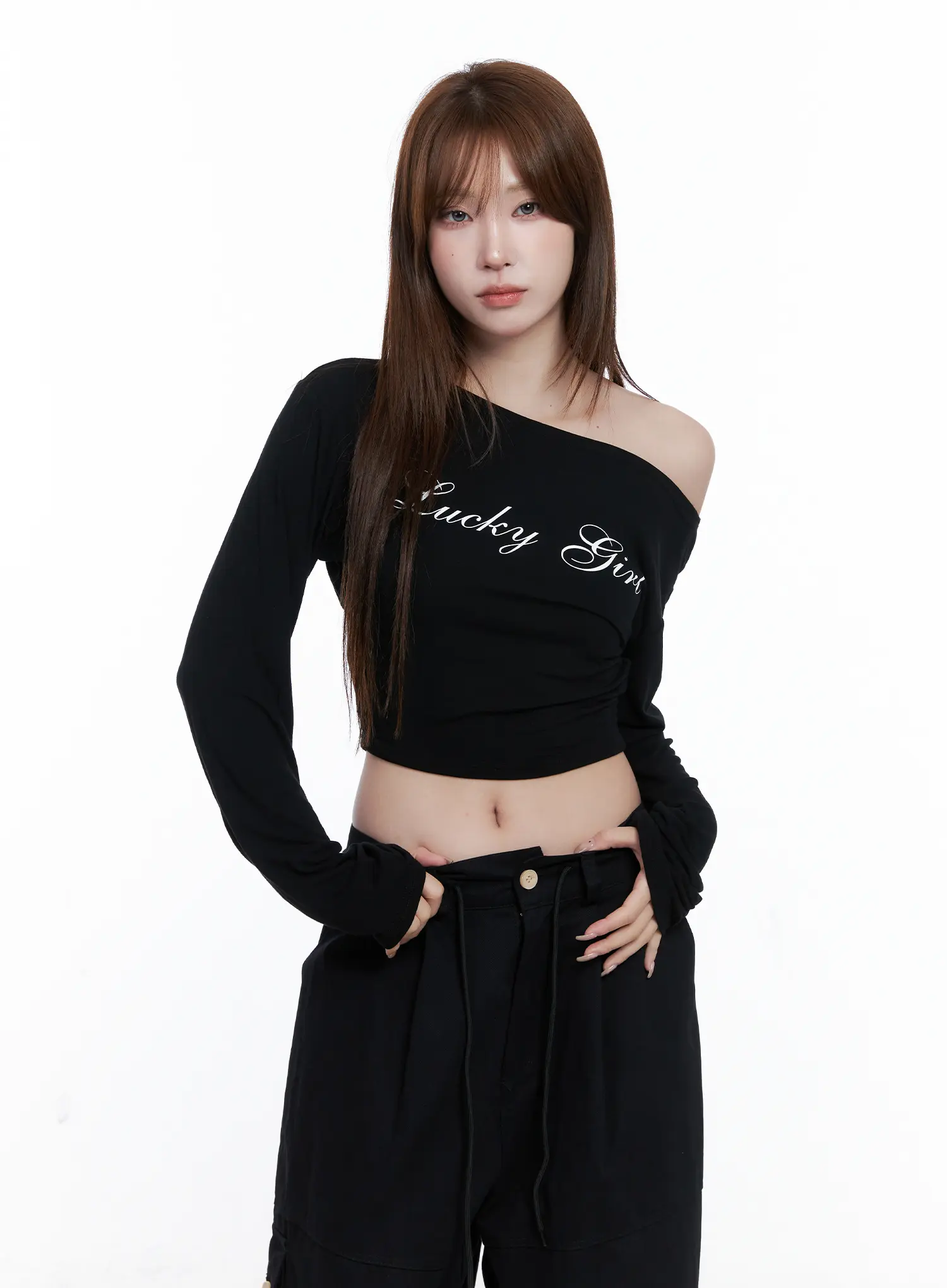 Lucky Girl One-Shoulder Long Sleeve Top CG529 - Image 9
