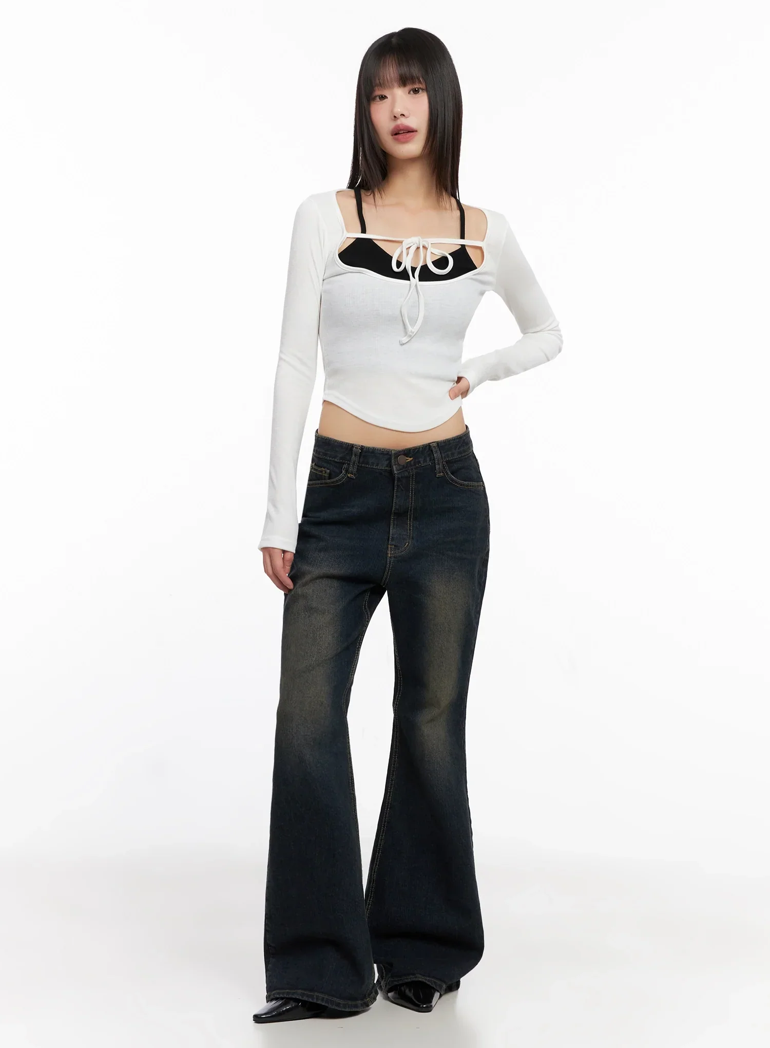 Lyanna Vintage Wash Bootcut Jeans IN503 - Image 5