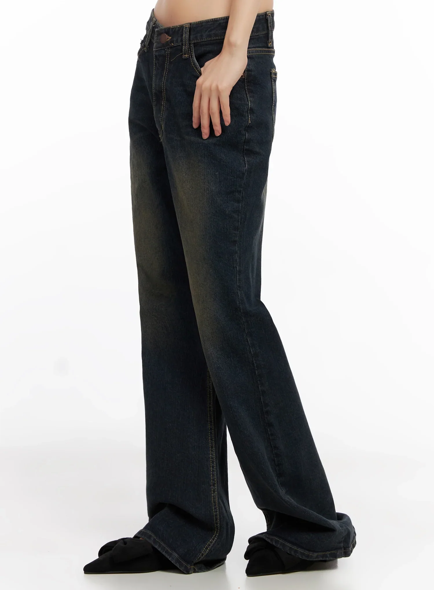 Lyanna Vintage Wash Bootcut Jeans IN503 - Image 8