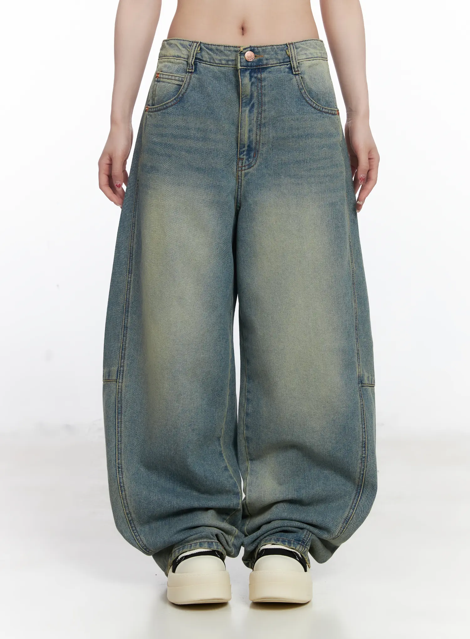 Mariah Wide Leg Baggy Jeans CJ526 - Image 3