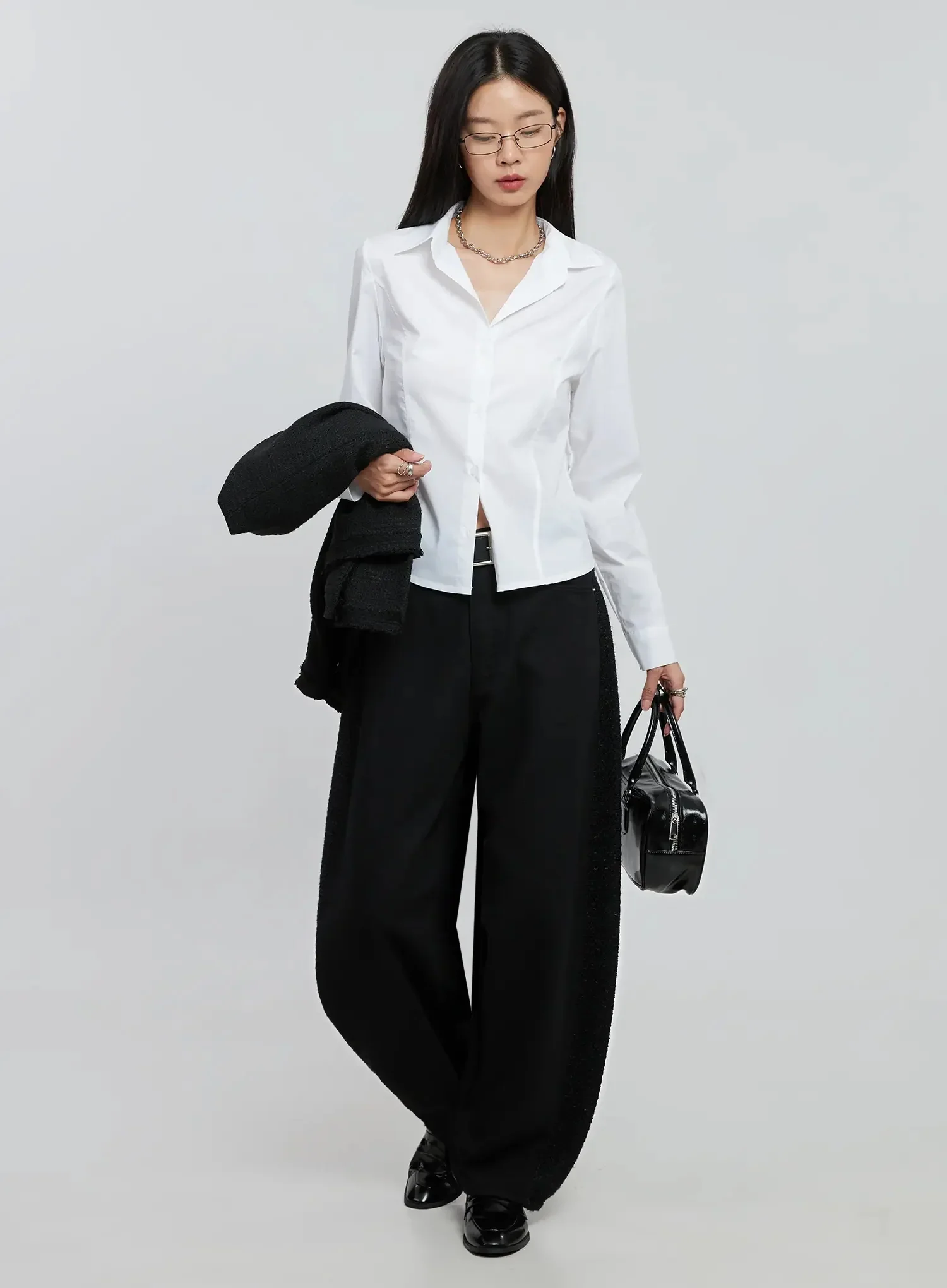 Maxine Wide Leg Tweed Pants IO530 - Image 2