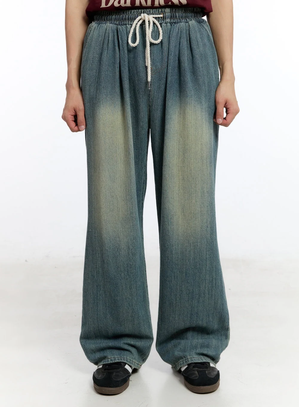 Men’s Pintuck Denim Sweatpants (Blue) IY529