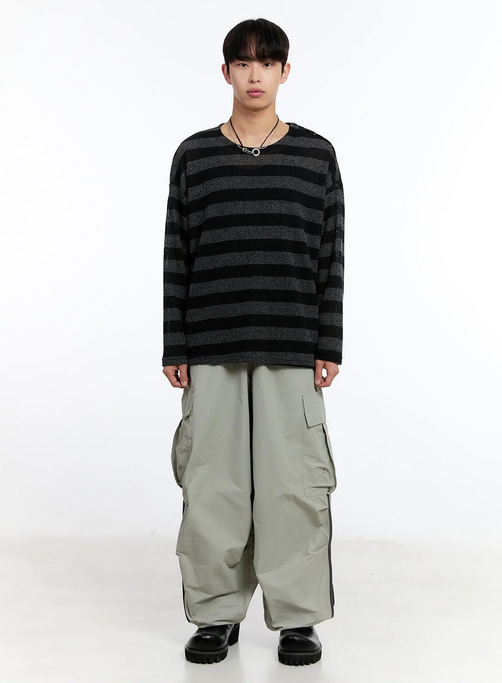 Men’s Stripe Buttoned Summer Sweater IY530 - Image 8