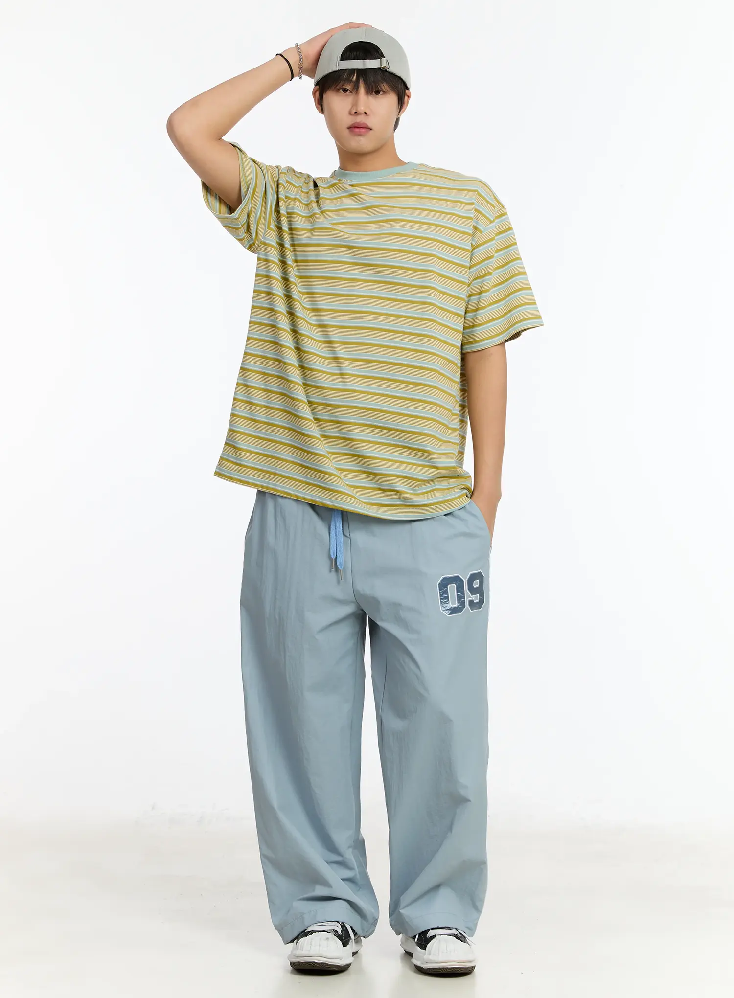 Men's 09 Graphic Nylon Drawstring Pants IM503 - Image 3