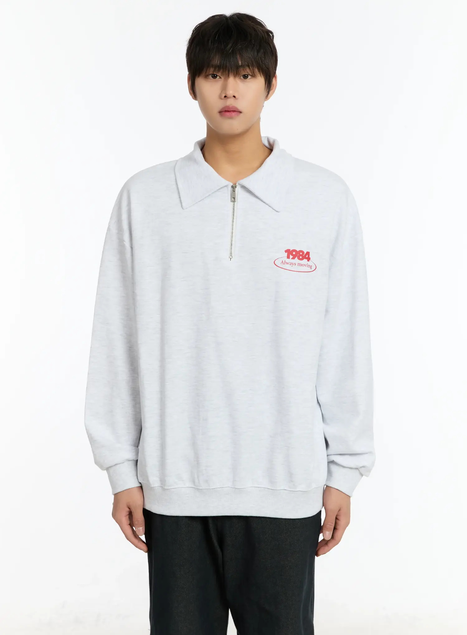 Men's 1984 Half Zip-Up Collar Sweatshirt IM502 - Image 10