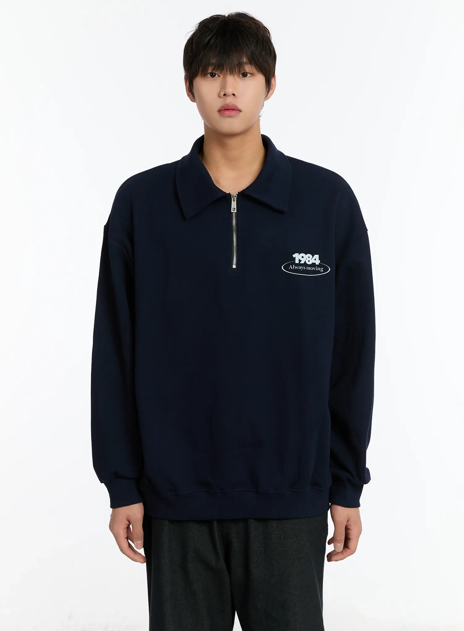 Men's 1984 Half Zip-Up Collar Sweatshirt IM502 - Image 11
