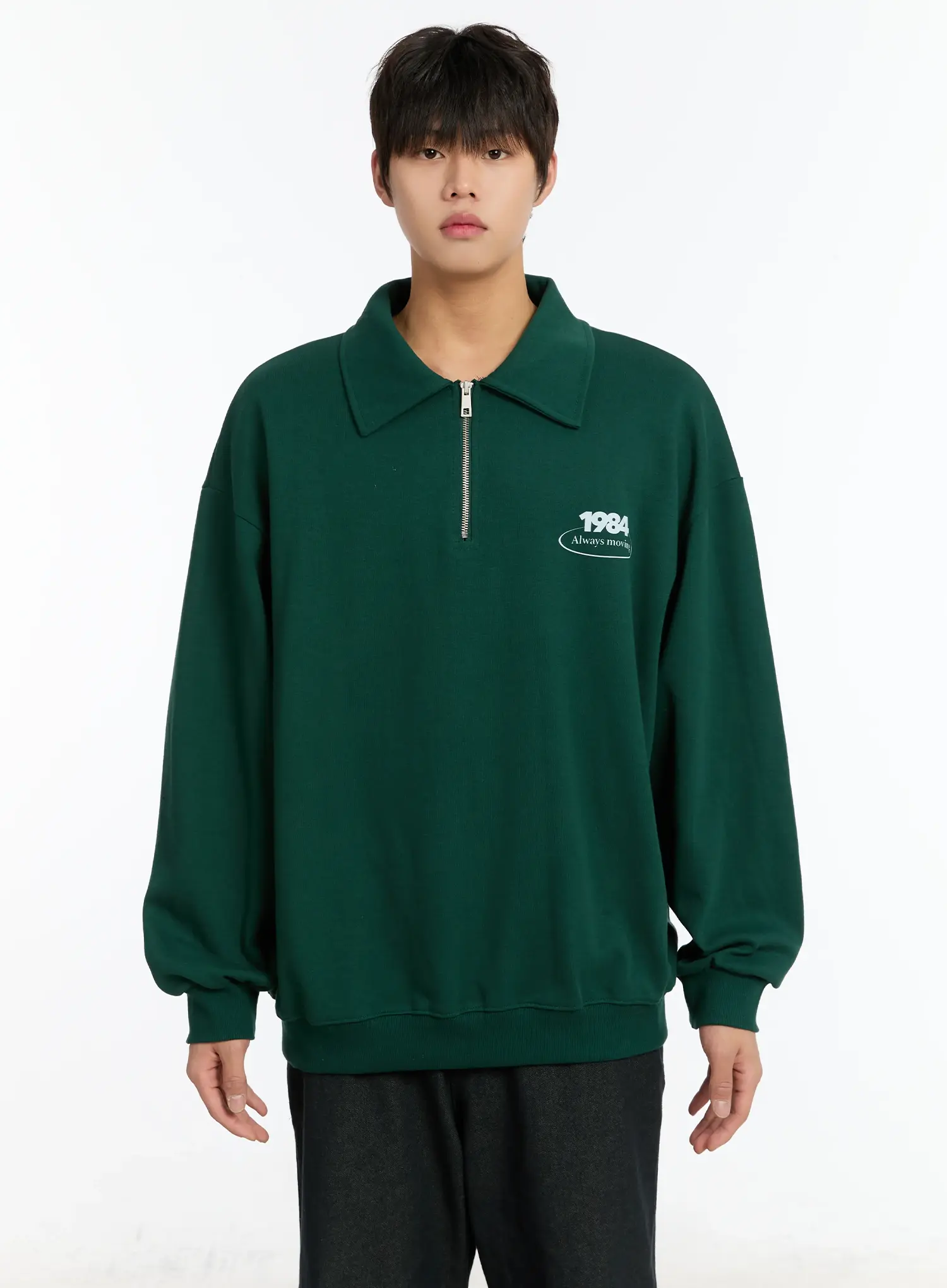 Men's 1984 Half Zip-Up Collar Sweatshirt IM502 - Image 12