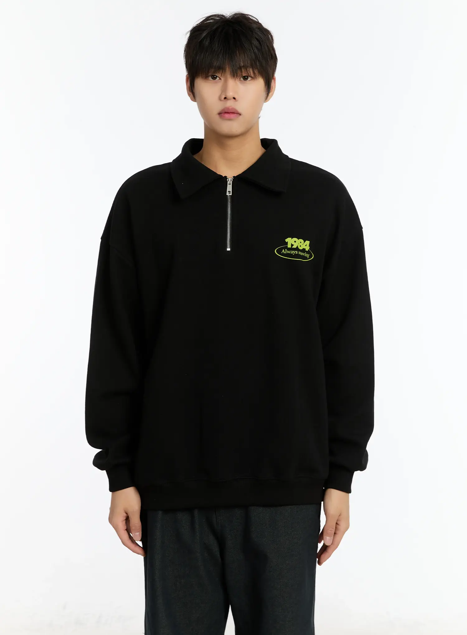 Men's 1984 Half Zip-Up Collar Sweatshirt IM502 - Image 13