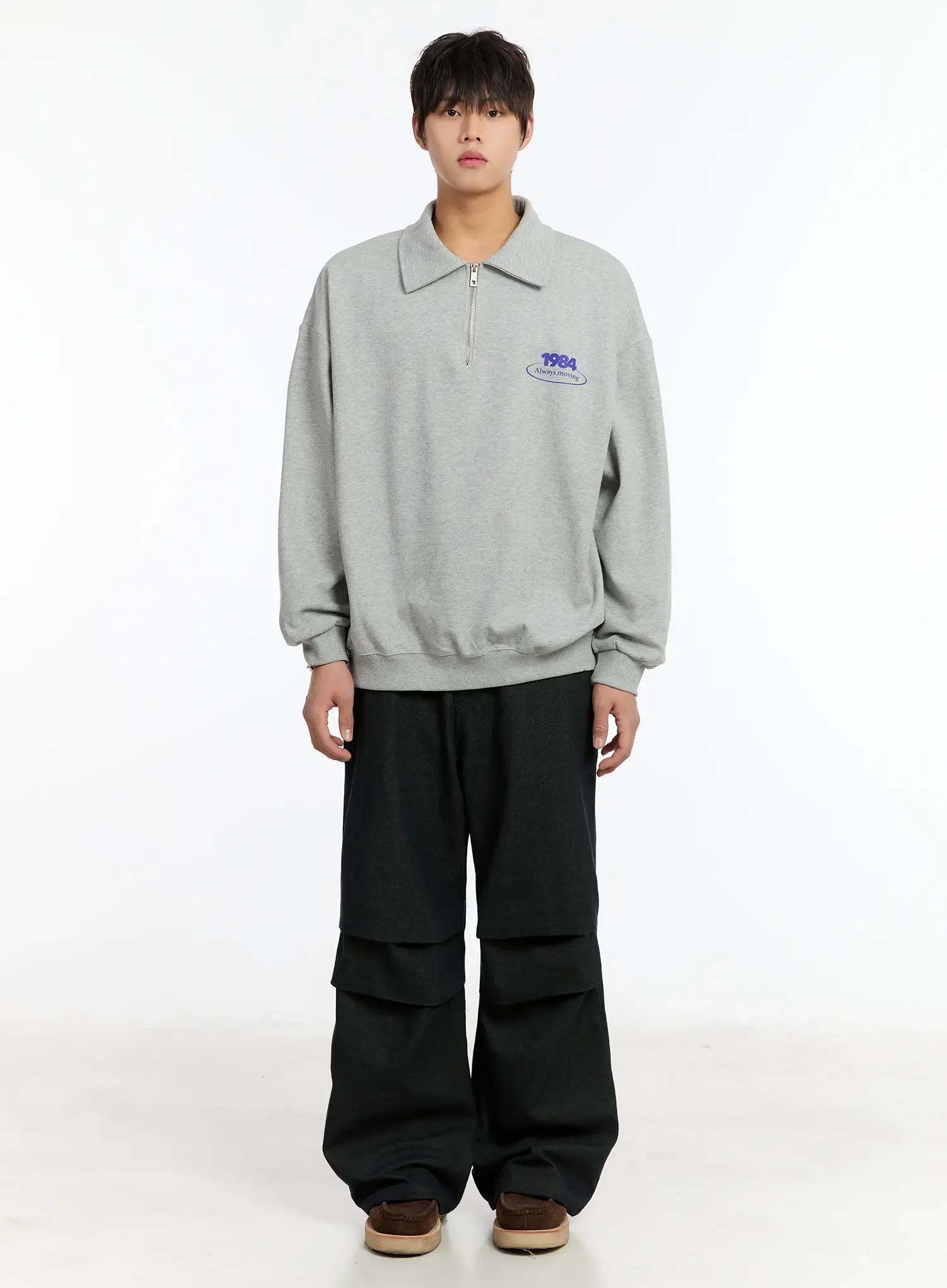 Men's 1984 Half Zip-Up Collar Sweatshirt IM502 - Image 3