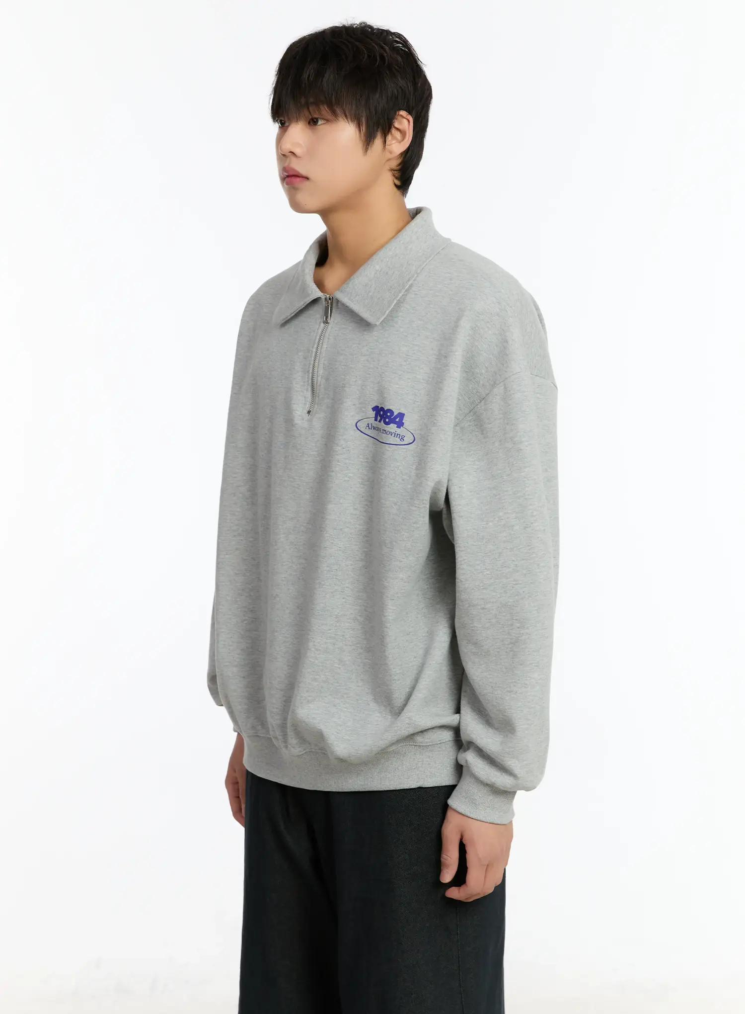 Men's 1984 Half Zip-Up Collar Sweatshirt IM502 - Image 4