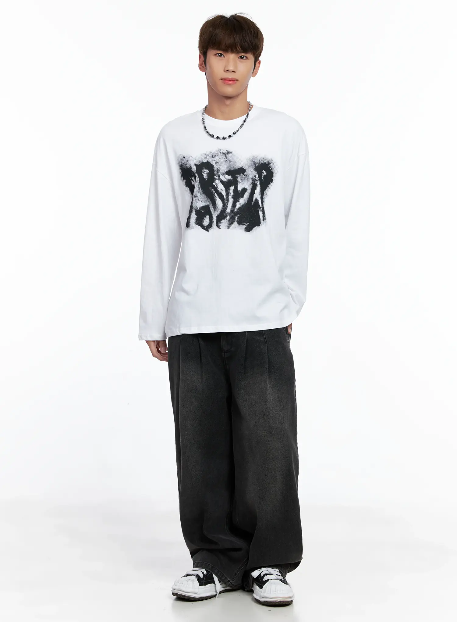 Men's Abstract Graffiti Long-Sleeve Tee IO502 - Image 2