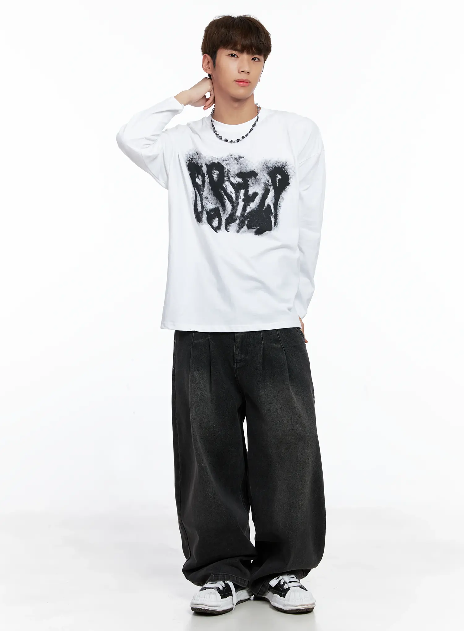Men's Abstract Graffiti Long-Sleeve Tee IO502 - Image 6