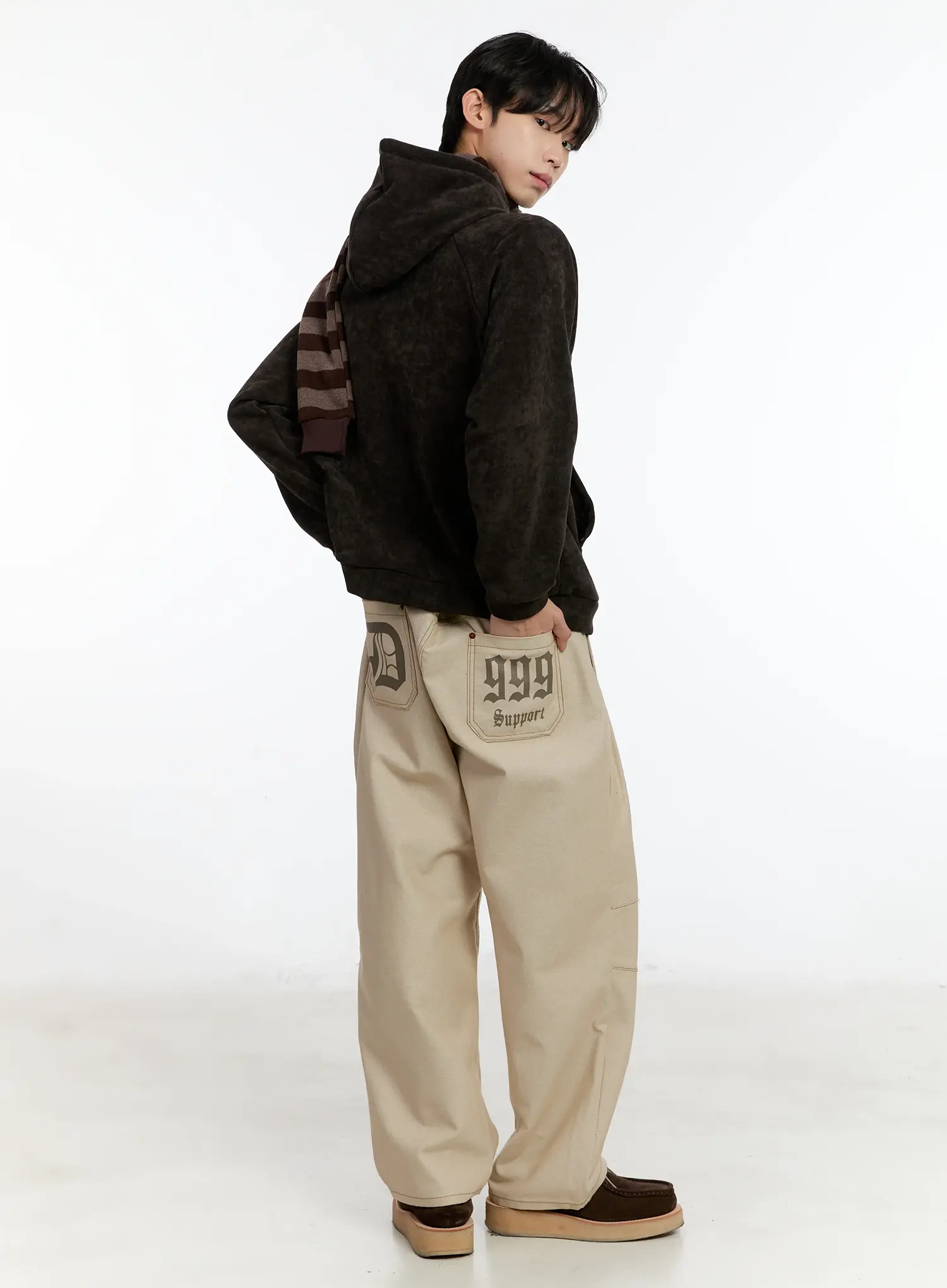 Men's Back Graphic Wide-Leg Pants ID502 - Image 2