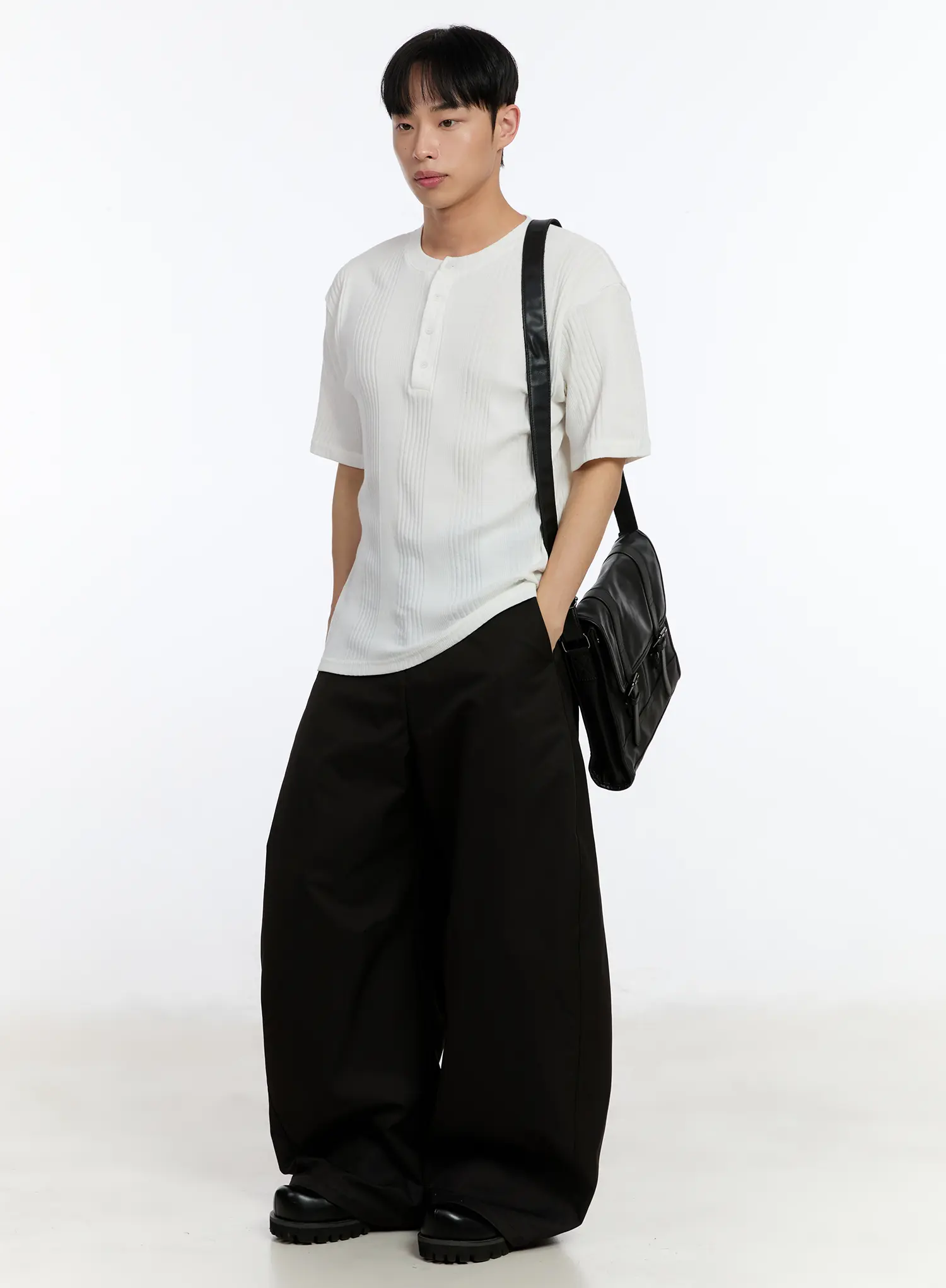 Men's Balloon Wide-Fit Pants IA508 - Image 3