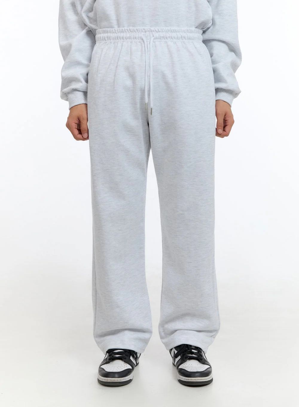Men's Banded Cotton Solid Sweatpants (White) IS412 - Image 2