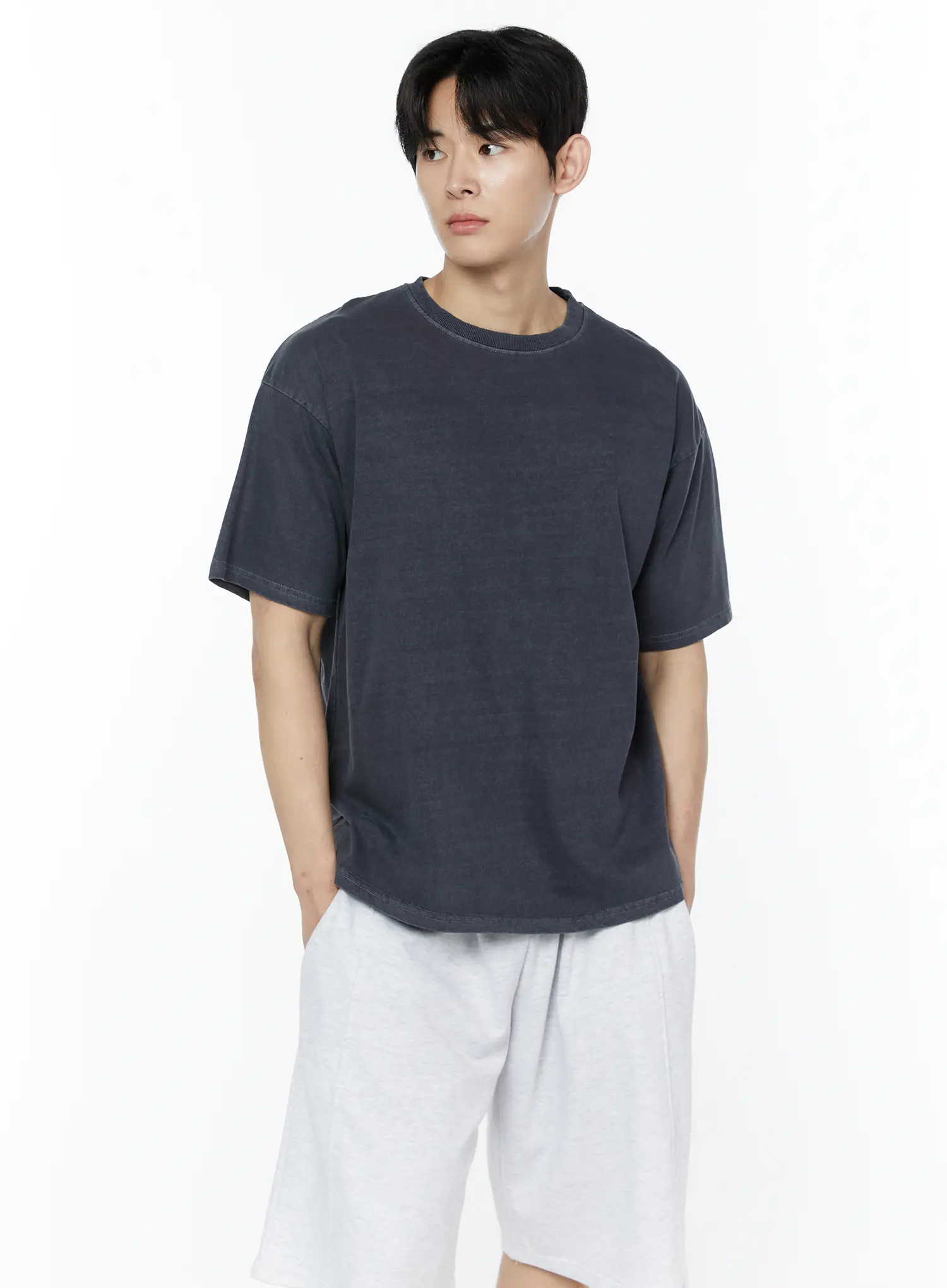 Men's Basic Dark Blue T-Shirt IA530 - Image 2