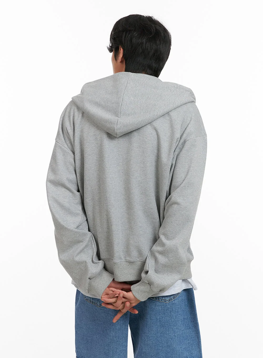 Men's Basic Hoodie Jacket (Gray) IY424 - Image 5