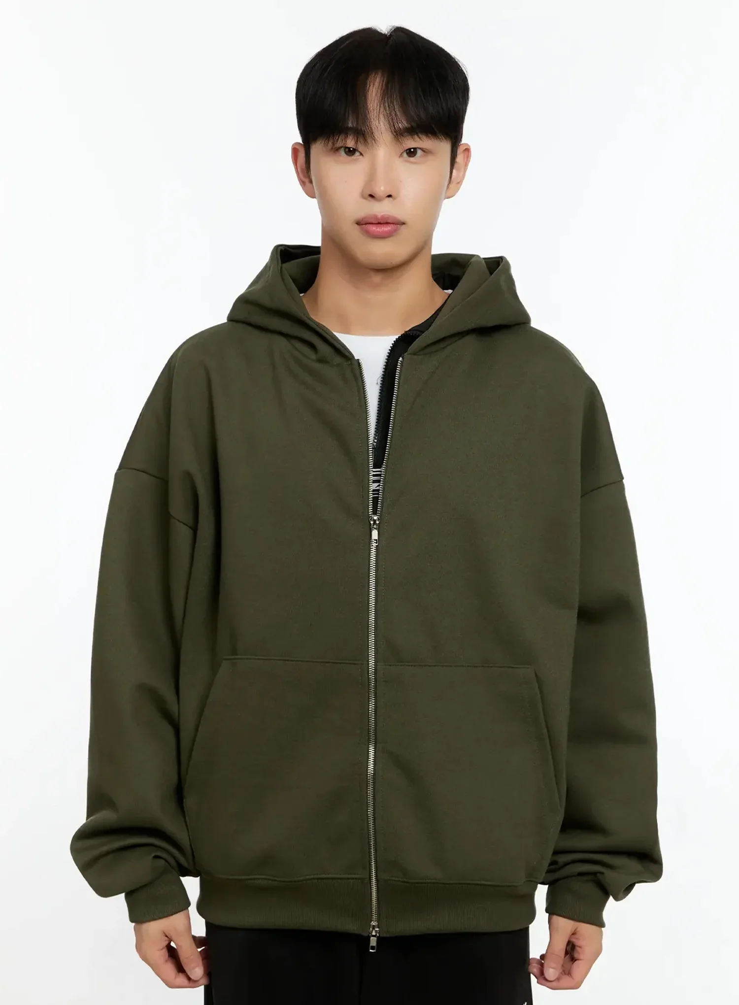 Men's Basic Oversized Zip-Up Hoodie IN525 - Image 15