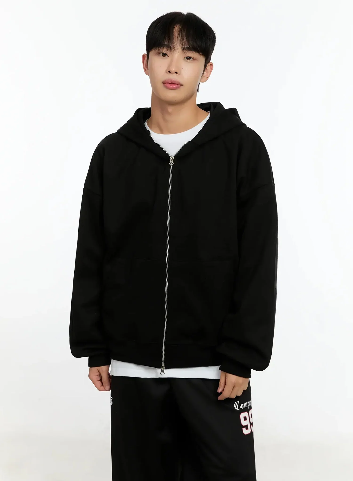 Men's Basic Oversized Zip-Up Hoodie IN525 - Image 3
