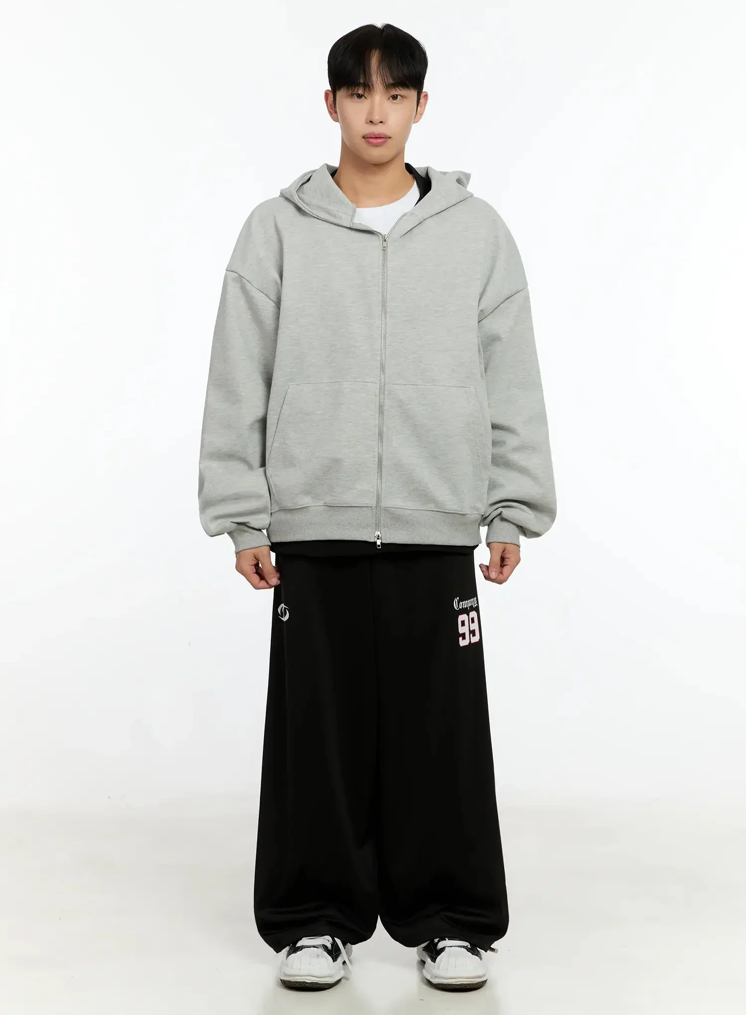 Men's Basic Oversized Zip-Up Hoodie IN525 - Image 5
